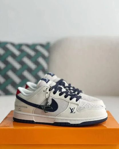 Louis Vuitton x Nike Air Jordan 1 Low 'Deep Blue' (Dunk Low Custom)