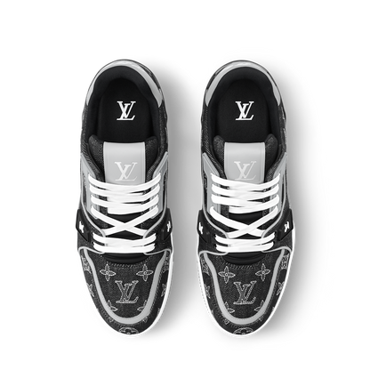 Louis Vuitton LV Trainer Sneaker Black Denim & Calf Leather
