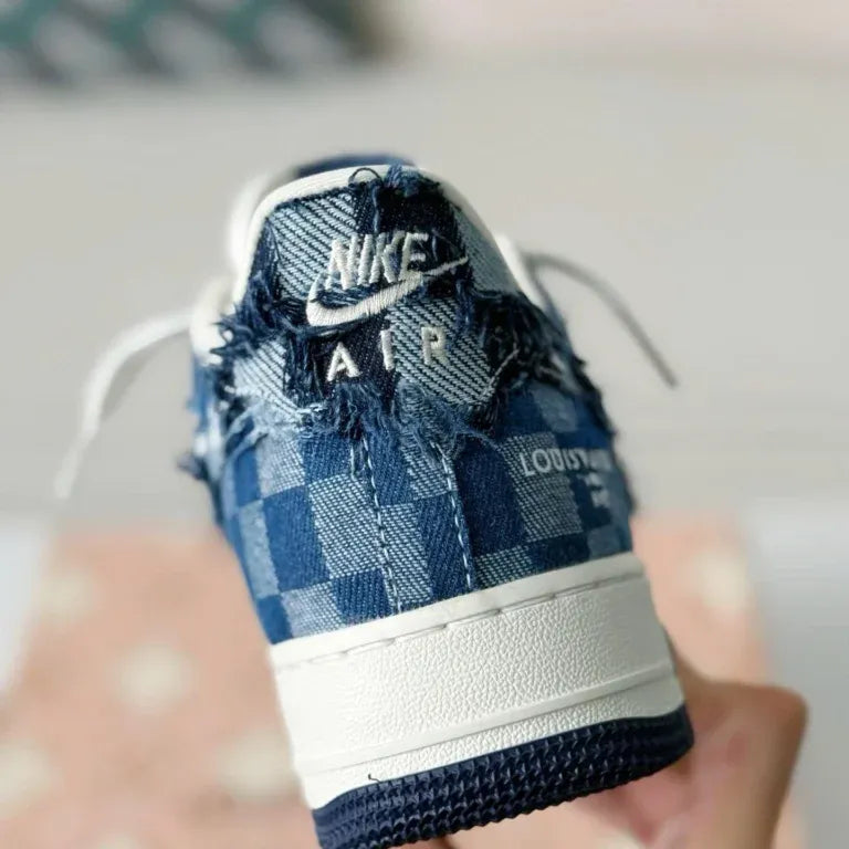 Louis Vuitton x Nike Air Force 1 Low “Blue Damier Denim” – THE VARKON